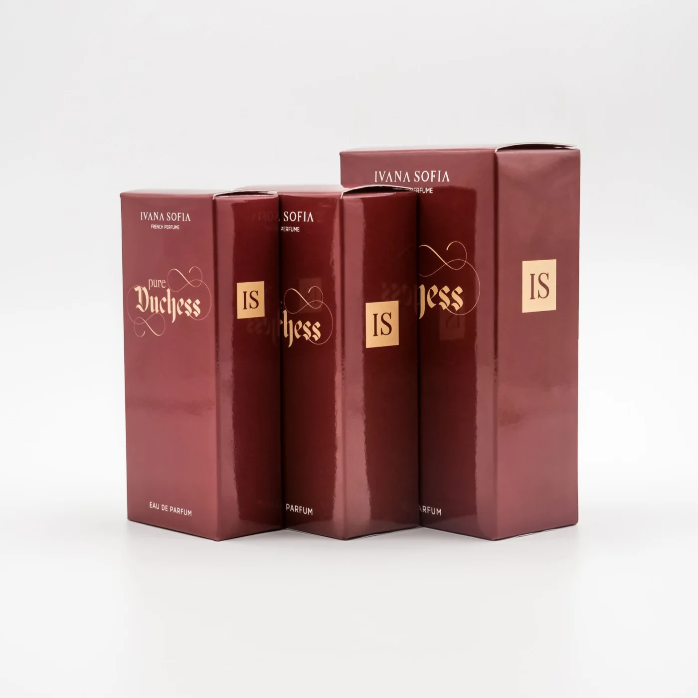 Pure Duchess fragrance bottle, side view