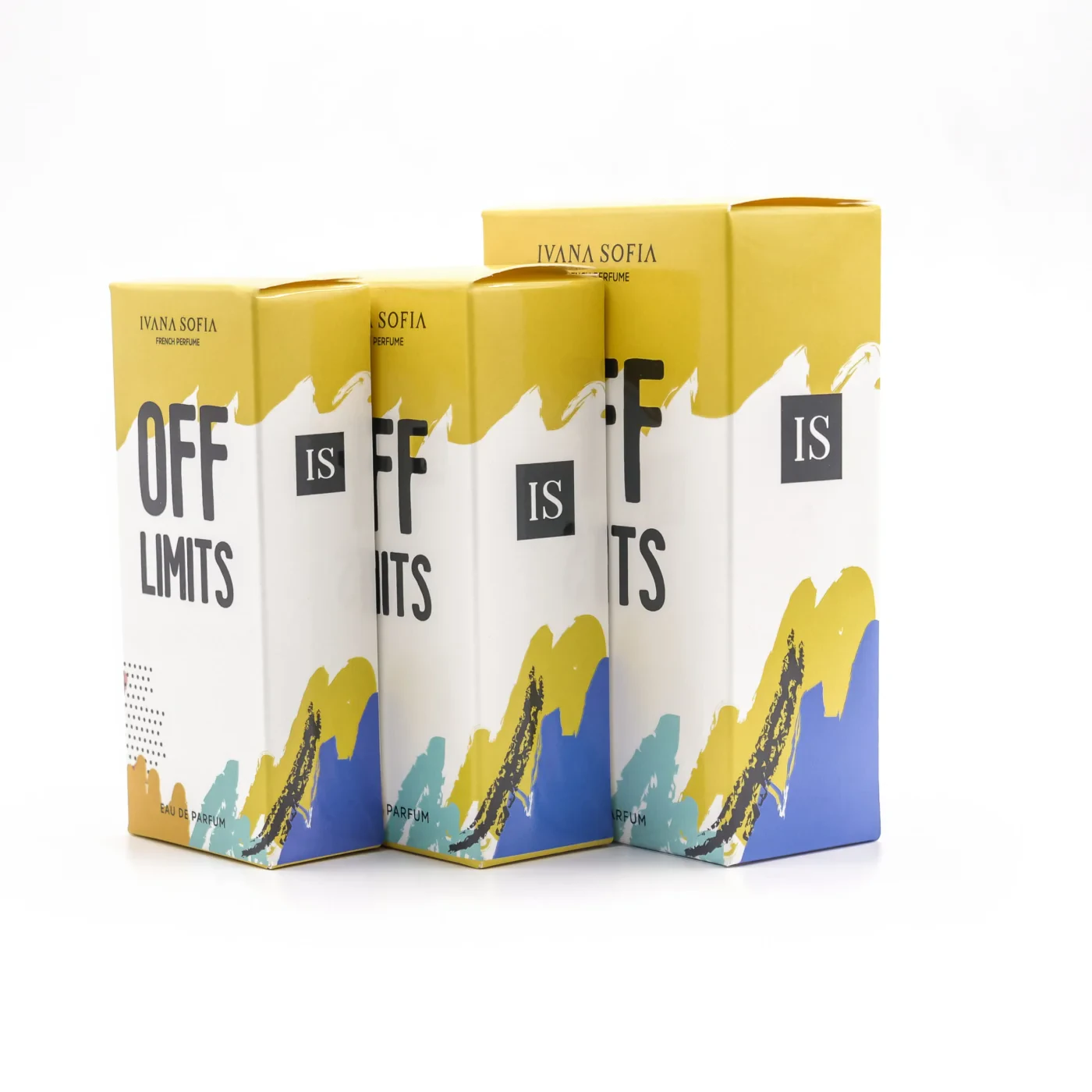 Off Limits fragrance bottle, side view