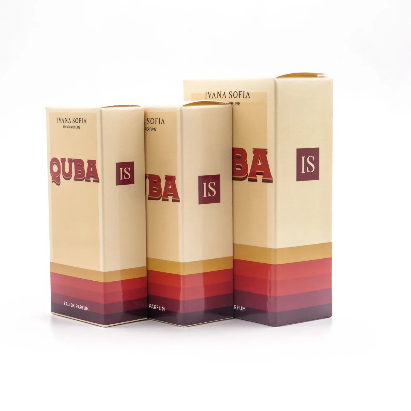 Quba fragrance bottle, side view