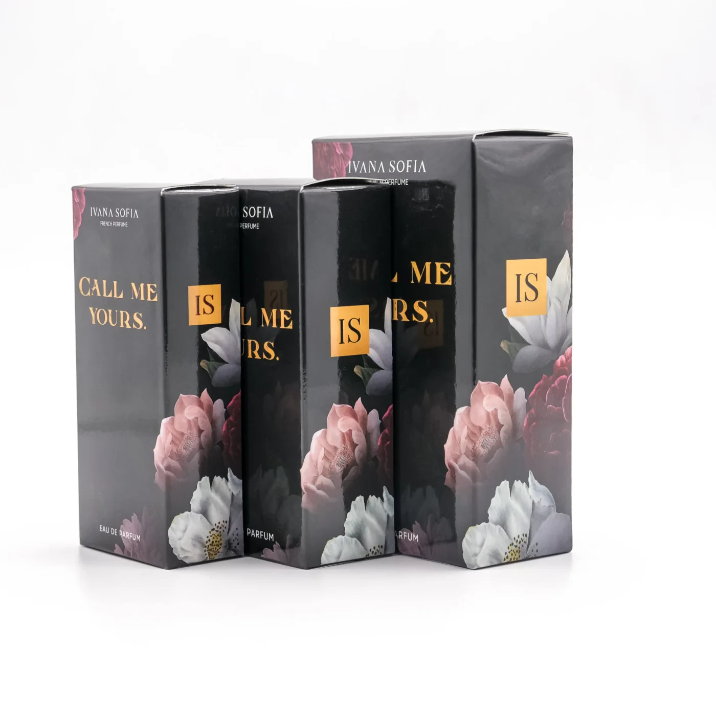 Call Me Yours fragrance bottle, side view