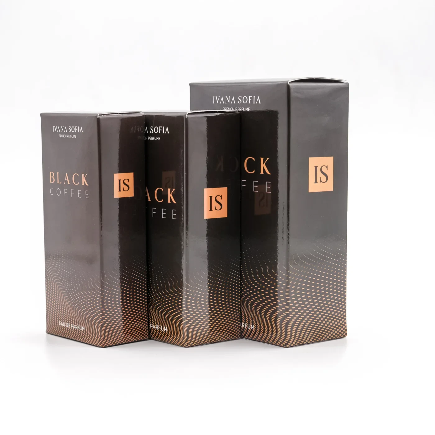 Black Coffee fragrance bottle, side view
