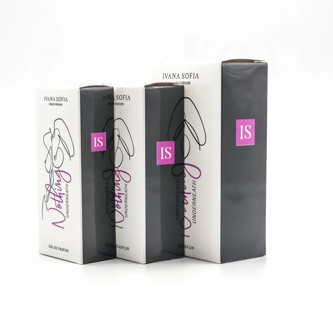 Nothing Underneath fragrance bottle, side view