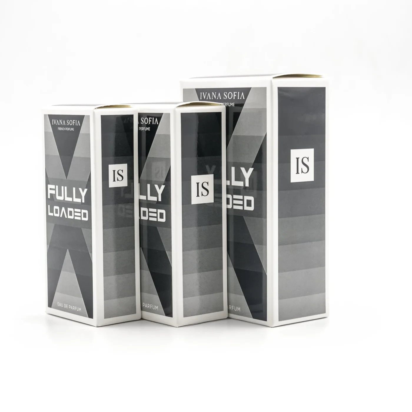 Fully Loaded fragrance bottle, side view